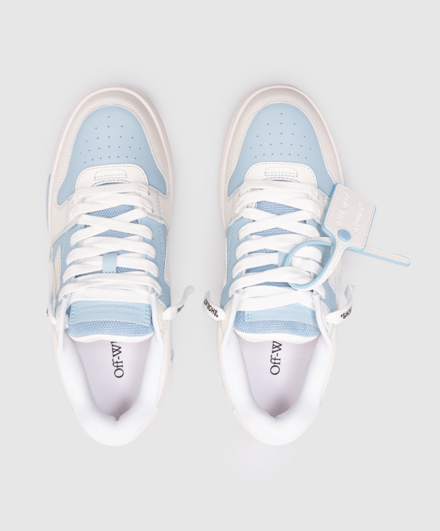 Off-White Голубые кожаные кроссовки Out OF Office OWIA259C99LEA014 изображение 4