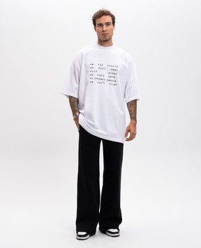 Vetements Белая футболка с надписью UA66TR625Wm