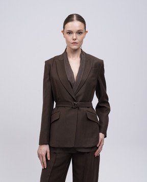 Brunello Cucinelli Коричневый жакет с льном MH1267340