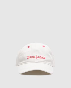 Palm Angels Дитяча біла кепка з вишивкою логотипа PGLB001C99FAB001