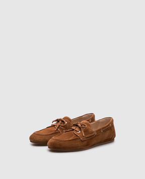 Stuart Weitzman Коричневі замшеві топсайдери Tinsley SK691