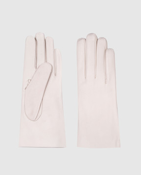 Sermoneta Gloves Белые кожаные перчатки на меху 2PNAPPA