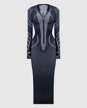 Off-White Сіра сукня з візерунком логотипа 2VT028F25KNI001