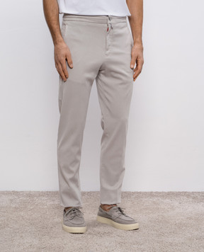 Kiton Серые брюки с патчем логотипа UPLACK0606F