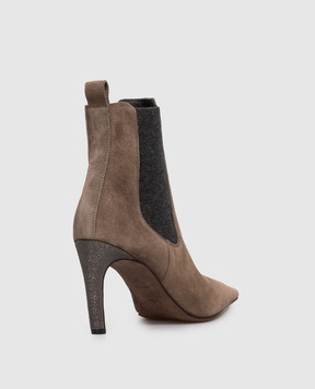 Brunello Cucinelli Коричневі замшеві ботильйони MZSFC3008P