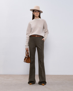 John Smedley Бежевый свитер Lylla из шерсти и кашемира LYLLA