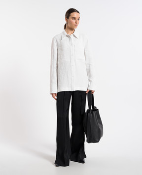 Jil Sander Біла сорочка з льону з ефектом жатки J02DL0226J60083