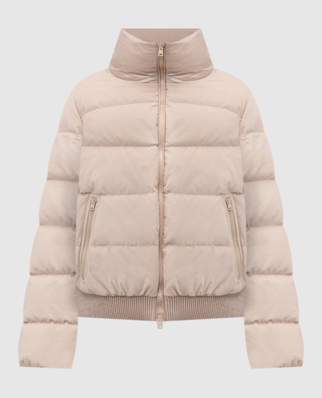 

Бежевая вельветовая пуховая куртка, Бежевый, Куртки