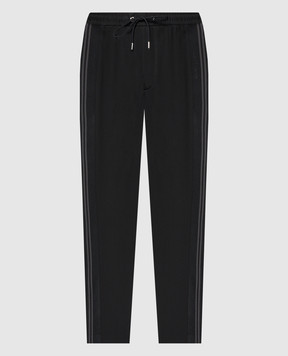 Moncler Черные брюки с шерстью с логотипом. 2A00005597FV