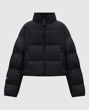 Balenciaga Черная укороченная куртка Ski Cropped Puffer с логотипом 809489TNO12