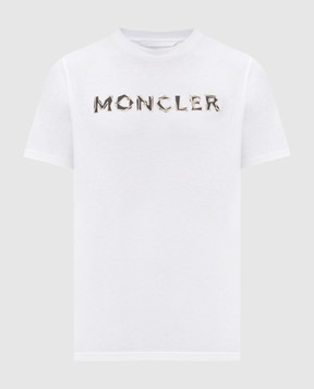 Moncler Біла футболка з принтом логотипа K10918C0005289AJS