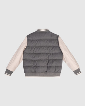 Moncler ENFANT Дитячий сірий пуховий бомбер Alvaro з вовни K29541A00027598QV6