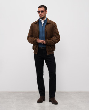 Cashmere&Whiskey Синий кардиган из шерсти мериноса 97396