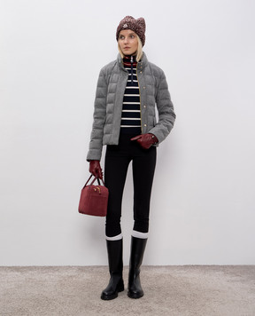 Moncler Сіра пухова куртка з нашивкою логотипа K20931A0010789B0Y