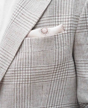 Brunello Cucinelli Белый платок-паше из шелка в принт MR8950091