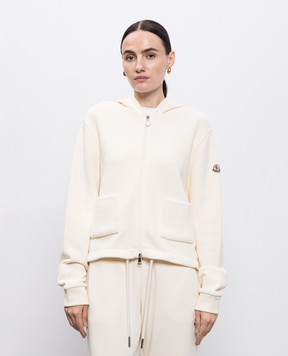 Moncler Бежевая спортивная куртка с нашивкой логотипа K20938G0000289B0Q
