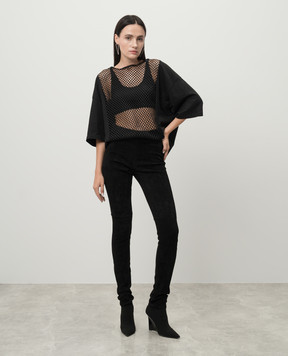 Ann Demeulemeester Черные замшевые леггинсы Florence CO00WTR30LLT149