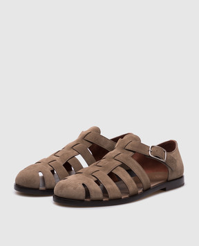 Loro Piana Бежевые замшевые сандалии Maxime FAO9955