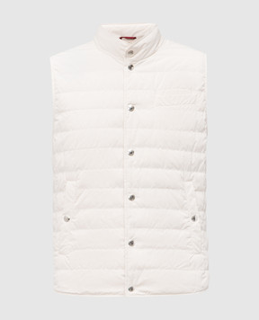 Brunello Cucinelli Бежевый стеганый пуховой жилет MD4791711P