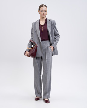 Twinset Бордова блуза з ланцюжком 252TP2291