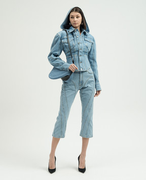 Thierry Mugler Голубые джинсовые капри 24S6PA0426247