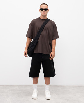 Vetements Коричнева футболка з принтом UH76TR650C