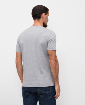 Brunello Cucinelli Серая футболка в рубчик прямого кроя MR8061336