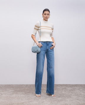 Twinset Білий топ в смужку з люрексом 251TP3420