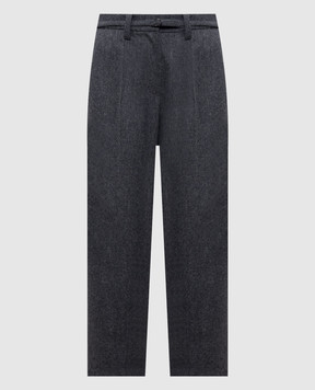 Brunello Cucinelli Сірі штани Straight Crop з вовни M038PP9052