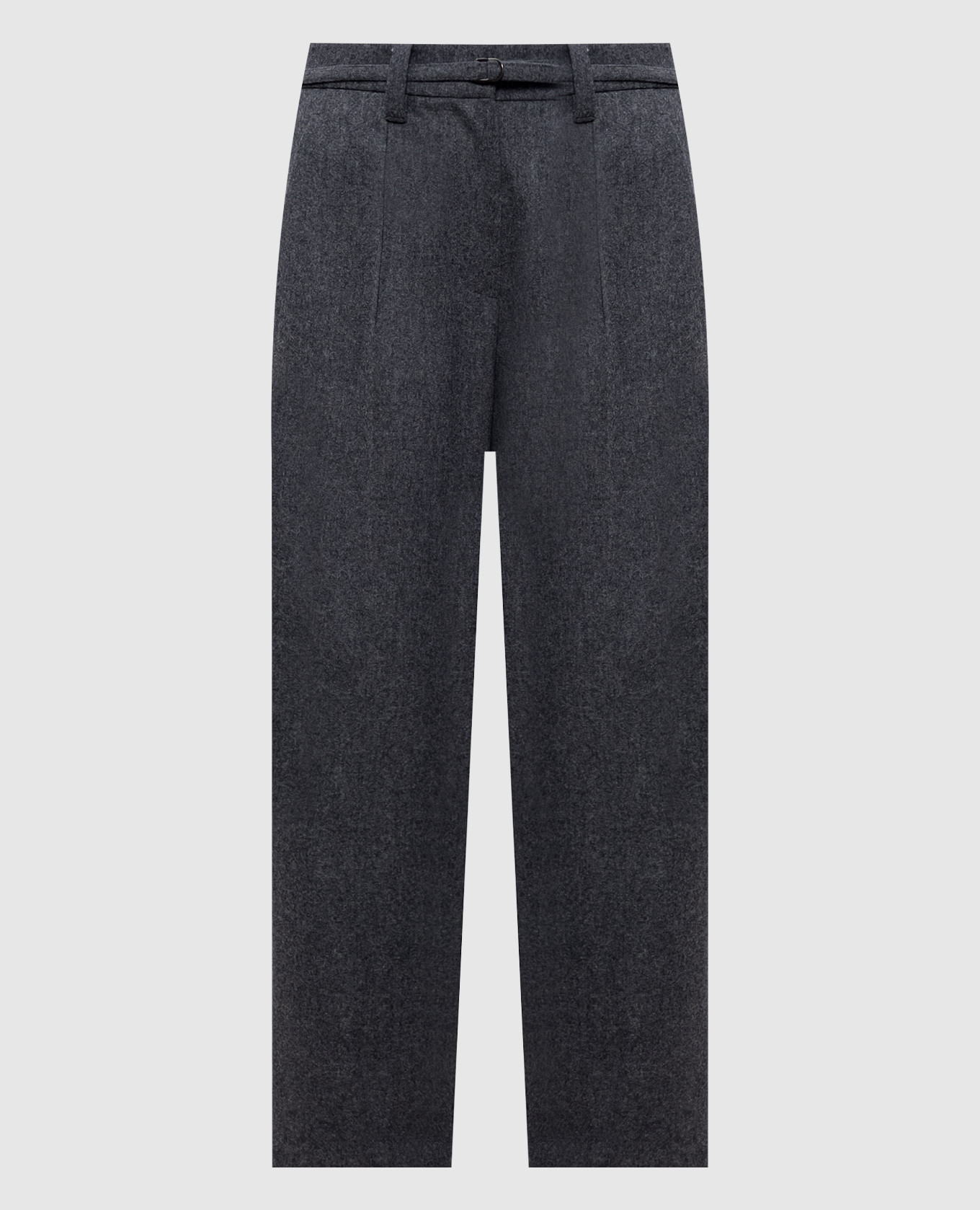 

Серые штаны Straight Crop из шерсти, Серый, Зауженные брюки