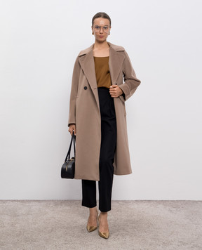 Max Mara Коричневый топ PAN из шелка PAN