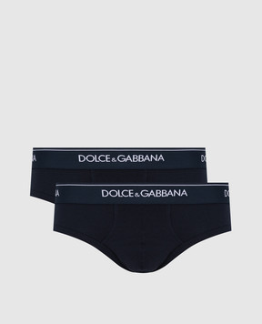 Dolce&Gabbana Набор синих слепых трусов с логотипом. M9C03JONN95