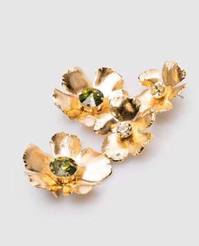 LELET NY Золотисті сережки Eden у формі квітів з кристалами Swarovski LELSS252026AM