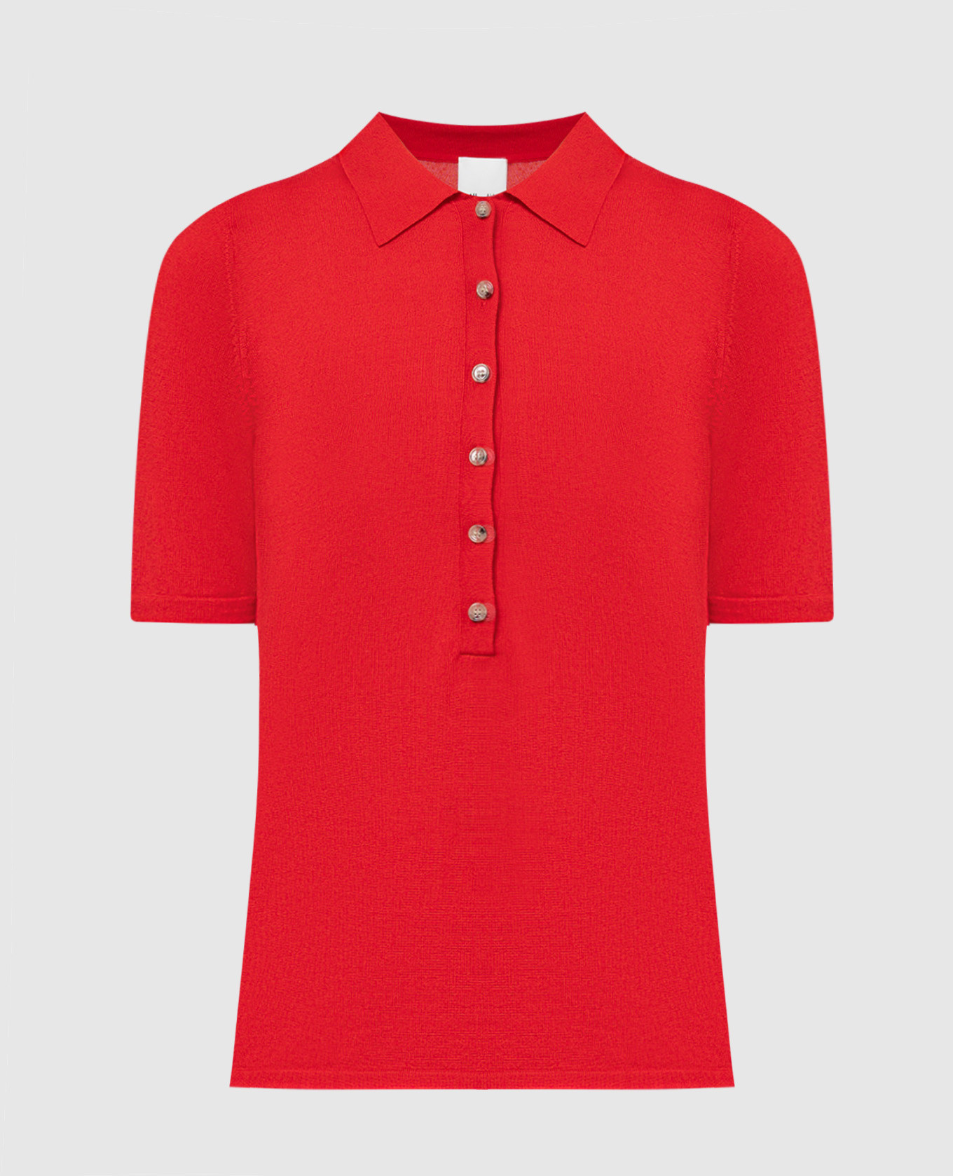 Red polo shirt made of wool