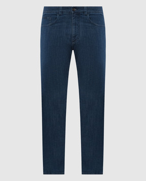 Canali Голубые джинсы с логотип патч PD0143491719R