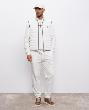 Brunello Cucinelli Білий пуховий жилет з емблемою логотипа MM49A7460G