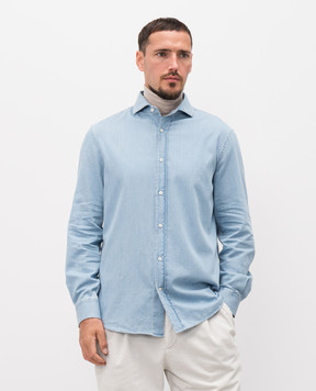Brunello Cucinelli Блакитна джинсова сорочка MR6830627
