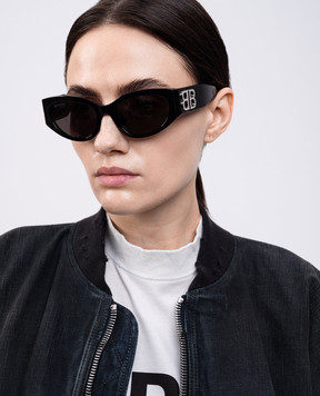Balenciaga Черные очки Bossy с кристаллами 773502T0041