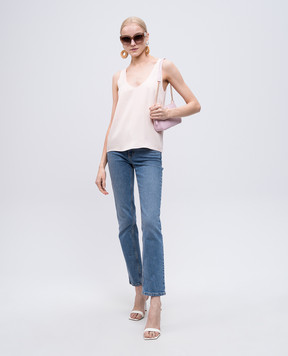 Twinset Рожевий топ з логотипом 251TP2651