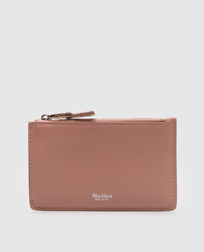 Max Mara Розовый кожаный картхолдер с логотипом CARDHOLDER