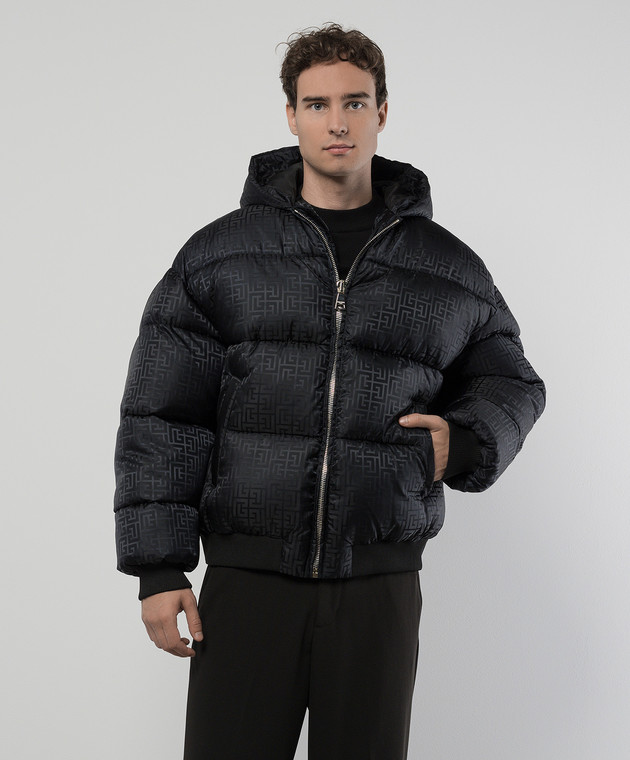 Balmain Черная куртка в монограммы шаблон DH1TP160XB11 изображение 3