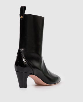 Bally Черные кожаные ботильоны с лакированными вставками WB5518VT247
