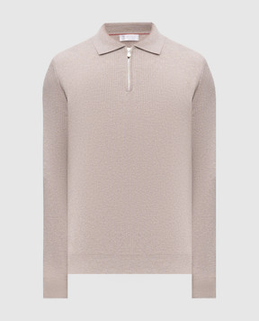 Brunello Cucinelli Бежевий светр з кашеміру з блискавкою M2229525