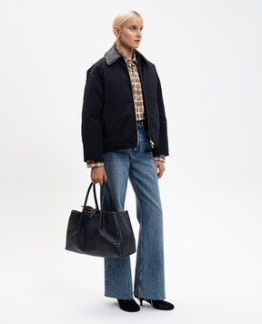 Bottega Veneta Чорна пухова куртка з плетінням 837028V5O30