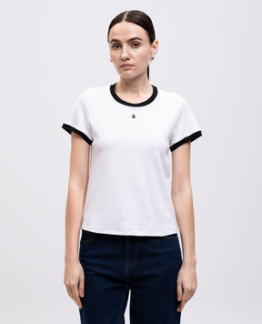 Alexander McQueen Біла футболка з вишивкою емблеми логотипа 822291QZAOM
