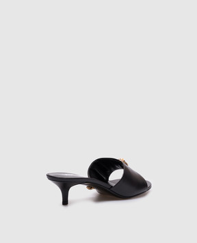 Versace Чорні шкіряні мюлі з емблемою логотипа 1018241DVT2P