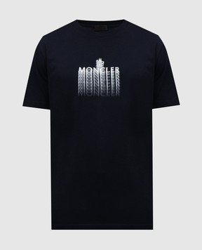 Moncler Синя футболка з контрастним логотипом K10918C0002989A17