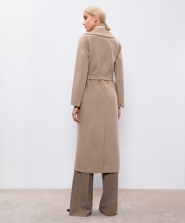 Max Mara Бежевое пальто на запах POLDO из шерсти POLDO изображение 4