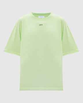 Off-White Зелена футболка з логотипом OMAA120S25JER00L