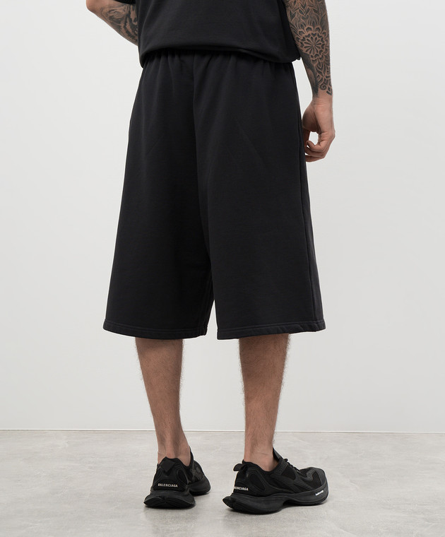 Balenciaga Черные шорты Large с вышивкой логотипа 795261TRVB8 изображение 4